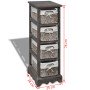 Estante con 4 cestas tejidas de almacenamiento madera marrón en Taquillas y armarios de almacenamiento | Comprar online en Foro2