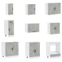 Mueble cocina Porto gris hormigón 14 pzas madera contrachapada