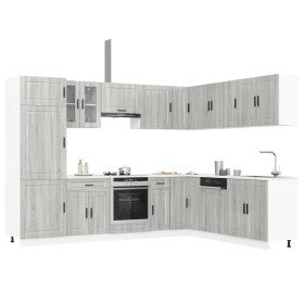 Mueble cocina Porto sonoma gris 14 pzas madera contrachapada