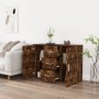 Sideboard aus geräuchertem Eichensperrholz, 91 x 29,5 x 65 cm von vidaXL, Sideboards - Ref: Foro24-823347, Preis: 82,67 €, Ra...