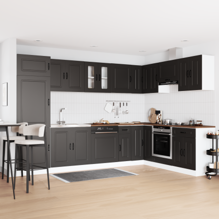 Gabinete de cocina Kalmar 2 pcs Negro 80 x 46 x 81.5 cm