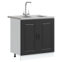 Gabinete de cocina Kalmar 2 pcs Negro 80 x 46 x 81.5 cm