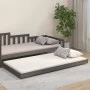 Bettgestell aus massivem, grauem Kiefernholz, 90 x 200 cm von vidaXL, Betten und Lattenroste - Ref: Foro24-823496, Preis: 95,...
