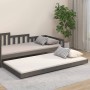 Estructura de cama madera maciza de pino gris 90x200 cm de vidaXL, Camas y somieres - Ref: Foro24-823496, Precio: 96,98 €, De...