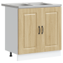 Gabinete de cocina Kalmar 2 pcs Marrón 80 x 46 x 81.5 cm