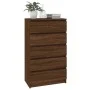 Cómoda de madera contrachapada roble marrón 60x36x103 cm de vidaXL, Cajoneras - Ref: Foro24-823023, Precio: 120,99 €, Descuen...