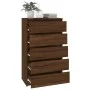 Cómoda de madera contrachapada roble marrón 60x36x103 cm de vidaXL, Cajoneras - Ref: Foro24-823023, Precio: 120,99 €, Descuen...