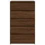Cómoda de madera contrachapada roble marrón 60x36x103 cm de vidaXL, Cajoneras - Ref: Foro24-823023, Precio: 120,99 €, Descuen...