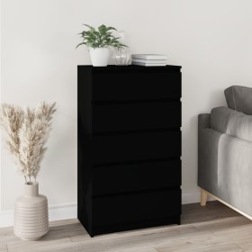 Kommode aus schwarzem Sperrholz, 60 x 36 x 103 cm von vidaXL, Schubladen - Ref: Foro24-823017, Preis: 100,79 €, Rabatt: %