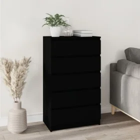 Kommode aus schwarzem Sperrholz, 60 x 36 x 103 cm von vidaXL, Schubladen - Ref: Foro24-823017, Preis: 107,09 €, Rabatt: %