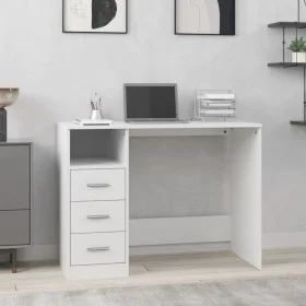 Weißer Sperrholzschreibtisch mit Schubladen 102x50x76 cm von vidaXL, Schreibtische - Ref: Foro24-823032, Preis: 86,68 €, Raba...