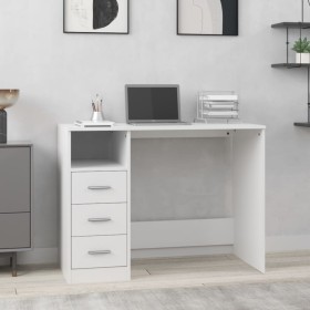 White plywood desk with drawers 102x50x76 cm by vidaXL, Desks - Ref: Foro24-823032, Price: 86,54 €, Discount: %