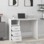 Weißer Sperrholzschreibtisch mit Schubladen 102x50x76 cm von vidaXL, Schreibtische - Ref: Foro24-823032, Preis: 86,54 €, Raba...