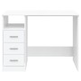Weißer Sperrholzschreibtisch mit Schubladen 102x50x76 cm von vidaXL, Schreibtische - Ref: Foro24-823032, Preis: 86,54 €, Raba...