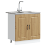 Gabinete de cocina Kalmar 2 pcs Marrón 80 x 46 x 81.5 cm