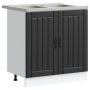 Gabinete de cocina Lucca 2 pcs Negro 80 x 46 x 81.5 cm
