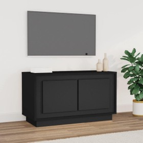Mueble para TV madera contrachapada negro 80x35x45 cm