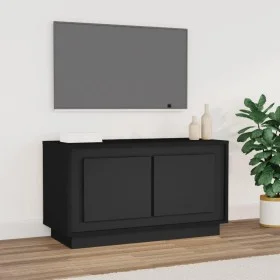 Schwarzer TV-Schrank aus Sperrholz, 80 x 35 x 45 cm von vidaXL, TV-Möbel - Ref: Foro24-819853, Preis: 57,18 €, Rabatt: %