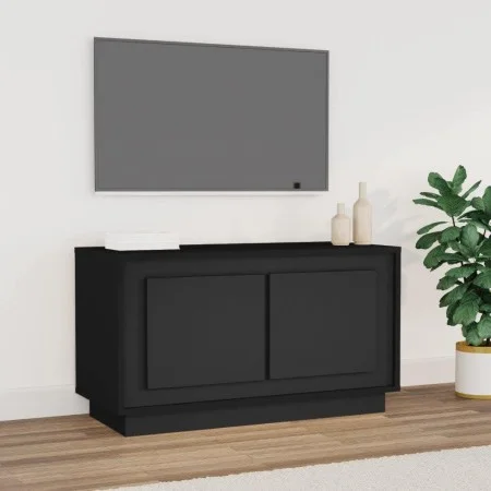 Black plywood TV cabinet 80x35x45 cm by vidaXL, TV Furniture - Ref: Foro24-819853, Price: 57,18 €, Discount: %
