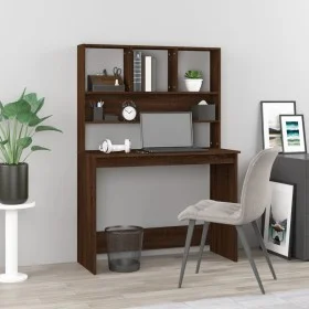 Escritorio con estantes contrachapada marrón roble 102x45x148cm de vidaXL, Escritorios - Ref: Foro24-823007, Precio: 77,82 €,...