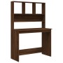 Oak brown plywood desk with shelves 102x45x148cm by vidaXL, Desks - Ref: Foro24-823007, Price: 79,06 €, Discount: %