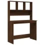 Schreibtisch aus eichenbraunem Sperrholz mit Regalen, 102 x 45 x 148 cm von vidaXL, Schreibtische - Ref: Foro24-823007, Preis...