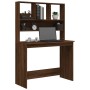 Oak brown plywood desk with shelves 102x45x148cm by vidaXL, Desks - Ref: Foro24-823007, Price: 79,06 €, Discount: %