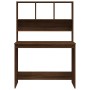 Oak brown plywood desk with shelves 102x45x148cm by vidaXL, Desks - Ref: Foro24-823007, Price: 79,06 €, Discount: %