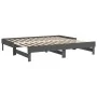 Sofá cama extraíble madera maciza de pino gris 2x(90x190) cm de vidaXL, Camas y somieres - Ref: Foro24-823391, Precio: 153,57...
