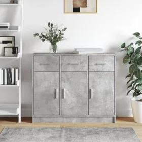 Concrete gray engineered wood sideboard 91x28x75 cm by vidaXL, Sideboards - Ref: Foro24-823012, Price: 99,78 €, Discount: %