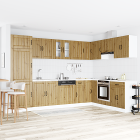 Gabinete de cocina Lucca 2 pcs Marrón 80 x 46 x 81.5 cm