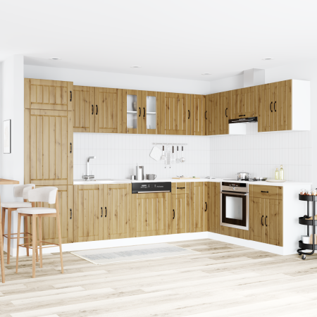 Gabinete de cocina Lucca 2 pcs Marrón 80 x 46 x 81.5 cm