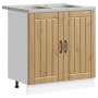 Gabinete de cocina Lucca 2 pcs Marrón 80 x 46 x 81.5 cm
