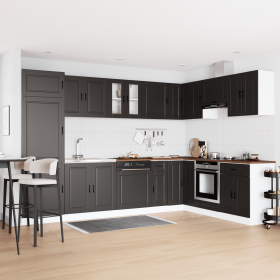 Gabinete base para fregadero con puerta Porto 2 pcs Negro