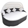 Liegestuhl mit Baldachin aus braunem synthetischem Rattan von vidaXL, Betten im Freien - Ref: Foro24-41831, Preis: 582,89 €, ...