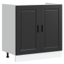 Gabinete base para fregadero con puerta Porto 2 pcs Negro