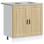 Gabinete base para fregadero con puerta Porto 2 pcs Marrón
