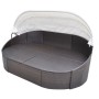 Liegestuhl mit Baldachin aus braunem synthetischem Rattan von vidaXL, Betten im Freien - Ref: Foro24-41831, Preis: 582,89 €, ...