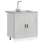 Gabinete base para fregadero Porto 2 pcs Gris 80 x 46 x 84.5 cm
