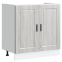 Gabinete base para fregadero Porto 2 pcs Gris 80 x 46 x 84.5 cm