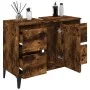 Armario de lavabo madera contrachapada roble ahumado 80x33x60cm de vidaXL, Tocadores de baño - Ref: Foro24-821281, Precio: 80...