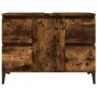Armario de lavabo madera contrachapada roble ahumado 80x33x60cm de vidaXL, Tocadores de baño - Ref: Foro24-821281, Precio: 80...