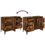 Smoked oak plywood sink cabinet 80x33x60cm by vidaXL, bathroom vanities - Ref: Foro24-821281, Price: 81,63 €, Discount: %