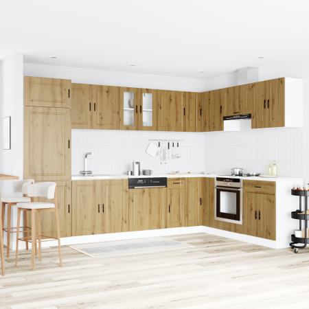Gabinete base para fregadero con puerta Porto 2 pcs Marrón