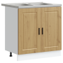 Gabinete base para fregadero con puerta Porto 2 pcs Marrón