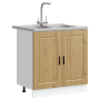 Gabinete base para fregadero con puerta Porto 2 pcs Marrón