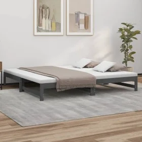 Removable sofa bed solid gray pine wood 2x(90x200) cm by vidaXL, Beds and slatted bases - Ref: Foro24-823406, Price: 147,14 €...
