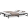 Abnehmbares Schlafsofa aus massivem, grauem Kiefernholz, 2 x (90 x 200) cm von vidaXL, Betten und Lattenroste - Ref: Foro24-8...
