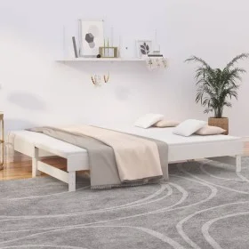 Removable sofa bed solid white pine wood 2x(90x200) cm by vidaXL, Beds and slatted bases - Ref: Foro24-823380, Price: 133,62 ...