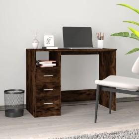 Escritorio con cajones contrachapada roble ahumado 102x50x76 cm de vidaXL, Escritorios - Ref: Foro24-823037, Precio: 85,80 €,...